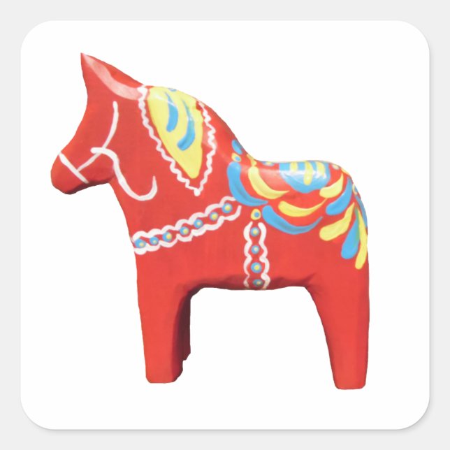 Dala Horse Sticker (Vorderseite)