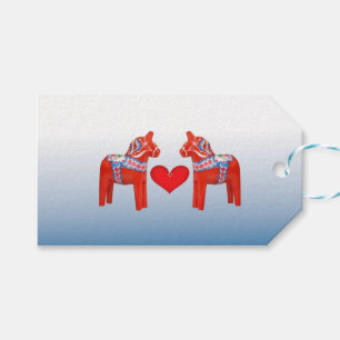 Dala Horse Twin Skandinavien Kunst mit dem Herzen Geschenkanhänger