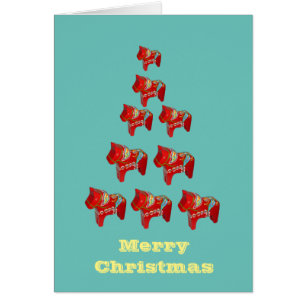 Dala Horse Weihnachtskarte