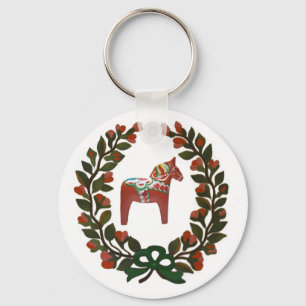 Dala Horse Wreath Schlüsselanhänger