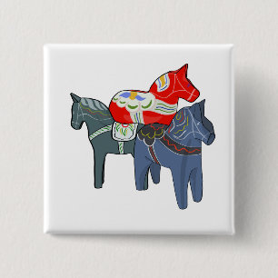 Dala Horses Button