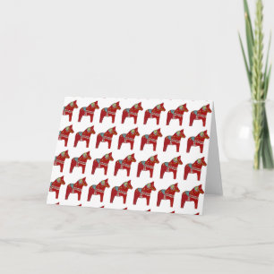 Dala Horses Dankeskarte