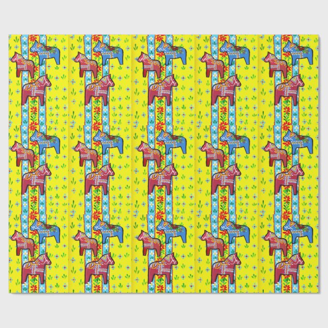 Dala Horses Geschenkpapier (Flach)