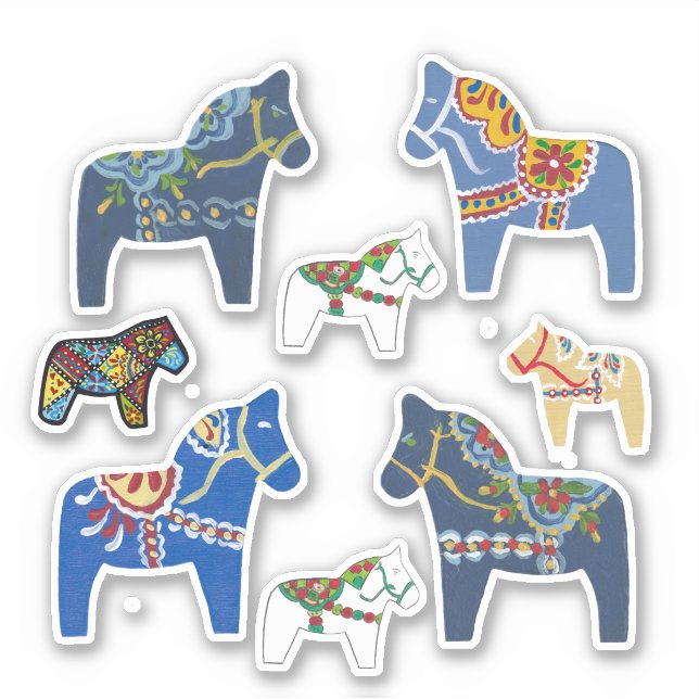 Dala Horses Sticker (Vorderseite)