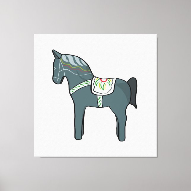 Dala Pferd Leinwanddruck (Vorderseite)