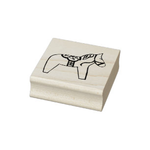 Dala Pferd mit Blume Gummistempel