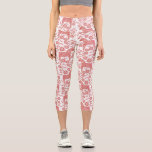 Dala Pferd Schwedisch Rot und Weiß Muster Capri Leggings<br><div class="desc">Dala oder Dalecarlian Pferdemuster in rot und weiß. Schwedisches Volksstil-Design. Originelle Kunst von Nic Squirrell.</div>