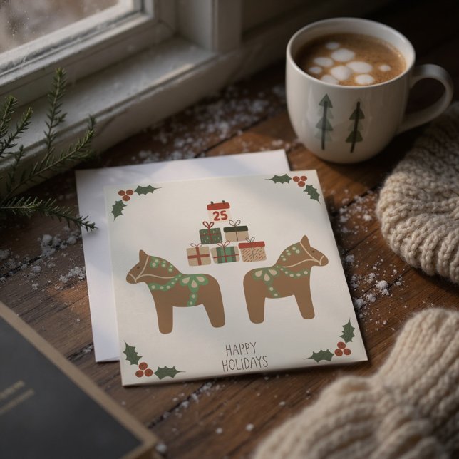 Dala-Pferd Skandinavische Weihnachtskarte Einladung (Von Creator hochgeladen)