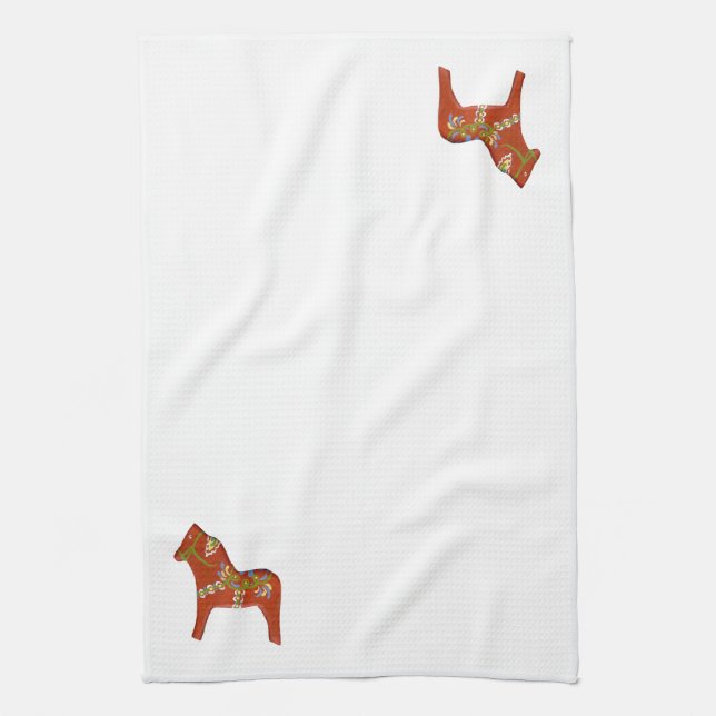Dala Pferd von Julia Kitchen Handtuch (Vertikal)