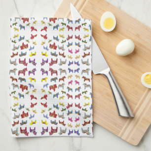 Dala Pferde in mehrfarbigen Farben Geschirrtuch