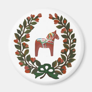 Dala PferdeKranz-Schwede-Weihnachten Magnet