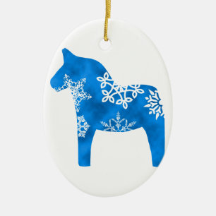 Dala Pferdeschneeflocke Keramikornament