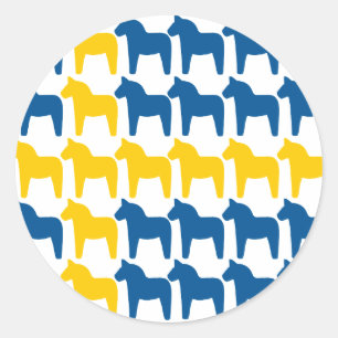 Dala Pferdeschweden-Flagge Runder Aufkleber