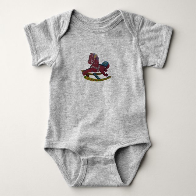 Dala Rocking Horse Baby Strampler (Vorderseite)