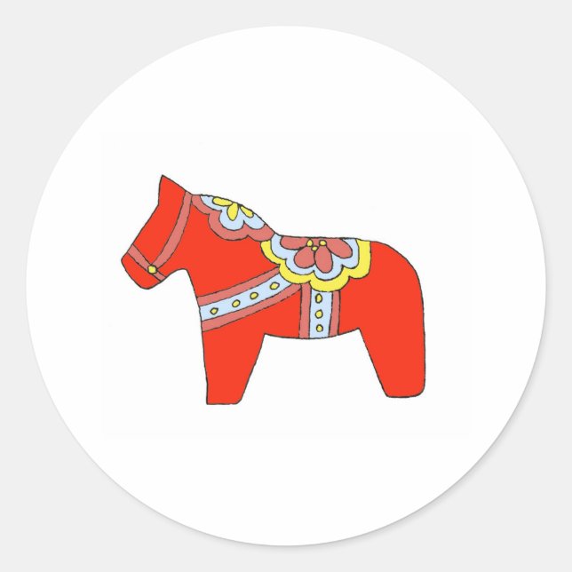 Dala Zeichnend Sticker (Vorderseite)