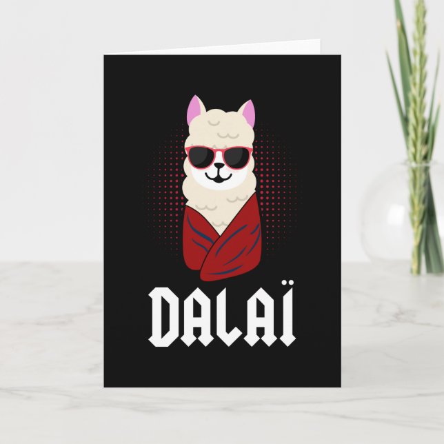 Dalai Lama Funny Alpaca Geschenk Llamaste Cool Karte (Vorderseite)