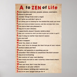 Dalai Lama Poster A to Zen of Life