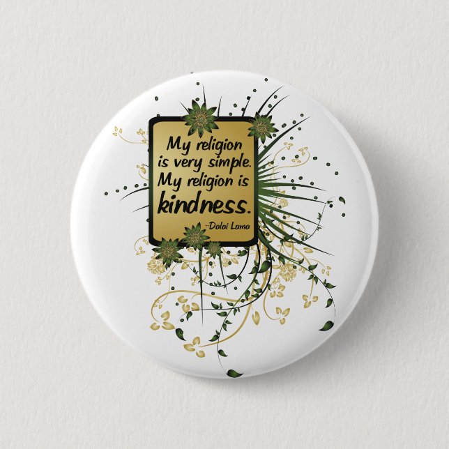 Dalai Lama-Religions-Zitat Button (Vorderseite)