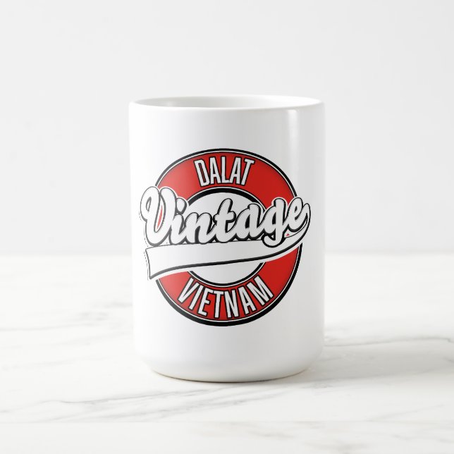 Dalat Vietnam Retro-Logo Kaffeetasse (Mittel)