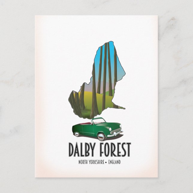 Dalby Forest North Yorkshire Reiseplan Postkarte (Vorderseite)