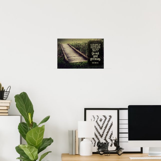 Dale Carnegie Inspiration Zitat "Get geschäftig" Poster (Heimbüro)