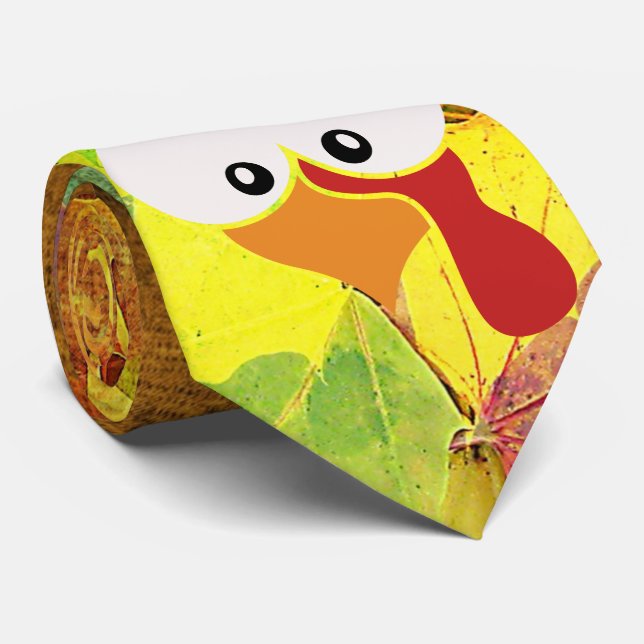 Dale Colorful Turkey Face Erntedank Krawatte (Gerollt)