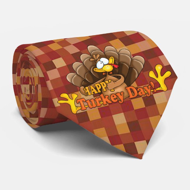 Dale Happy Turkey Day Herbstfarben Krawatte (Gerollt)