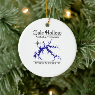 Dale Hollow Lake Kentucky Tennessee Kartenornament Keramik Ornament