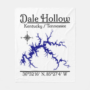 Dale Hollow Lake Kentucky Tennessee Seefahrtskarte Fleecedecke
