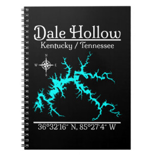 Dale Hollow Lake Kentucky Tennessee Seekarte Notizblock