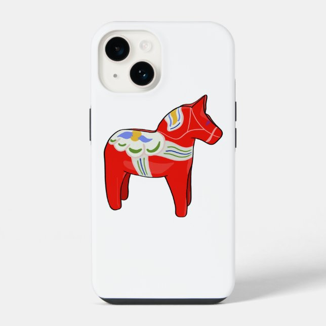 Dalecarlian-Pferd iPhone 14 Hülle (Rückseite)