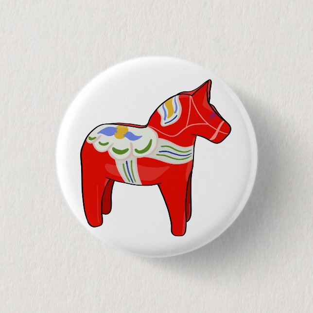 Dalecarlisches Pferd Button (Vorderseite)