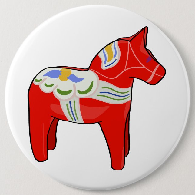 Dalecarlisches Pferd Button (Vorderseite)