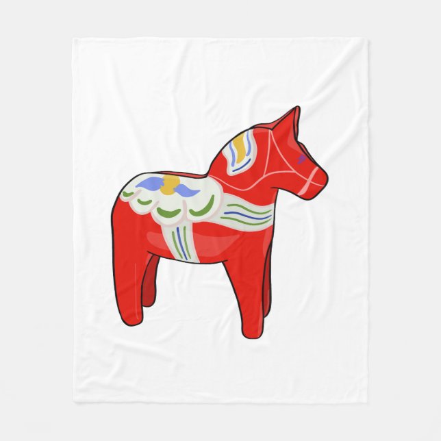 Dalecarlisches Pferd Fleecedecke (Vorderseite)