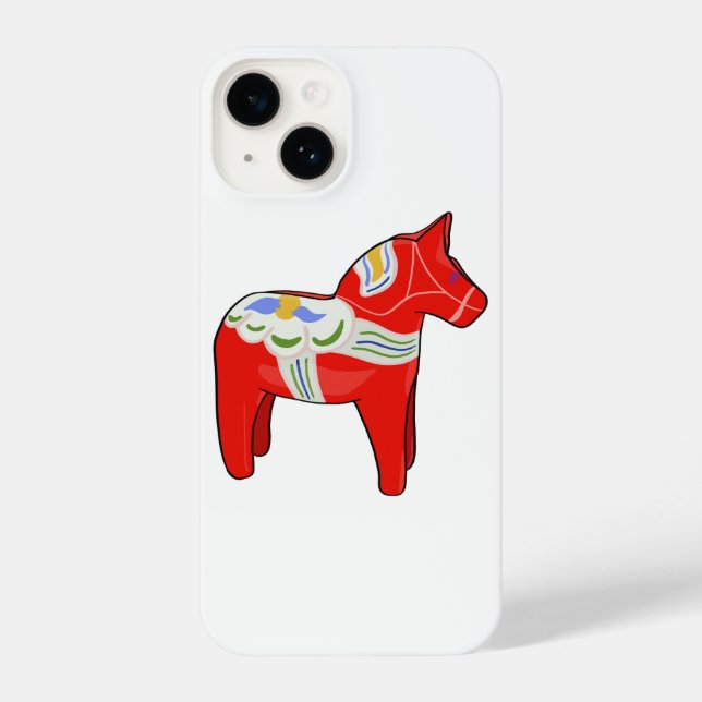 Dalecarlisches Pferd iPhone 14 Hülle (Rückseite)