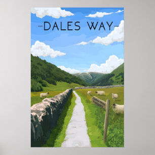 Dales Way Wanderweg Reiseplakat Poster