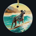 Dalformation Beach Surfgrafieren Keramik Ornament<br><div class="desc">Tauchen Sie ein in die spielerische Welt des Kaninchen-Abenteuers mit diesem faszinierenden Bild. Ein gepflegter Hund geht zu den Wellen und reitet geschickt auf einem sonnengeküssten Strand. Das lebendige Kunstwerk vereint wunderbar das Wesentliche der Erregung am Strand, während der Hund furchtlos auf den Wellen reitet und den Geist von Spaß...</div>