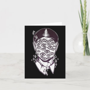 Dali Surreal - Noir Retro Eyes on Face Tattoo Art Karte
