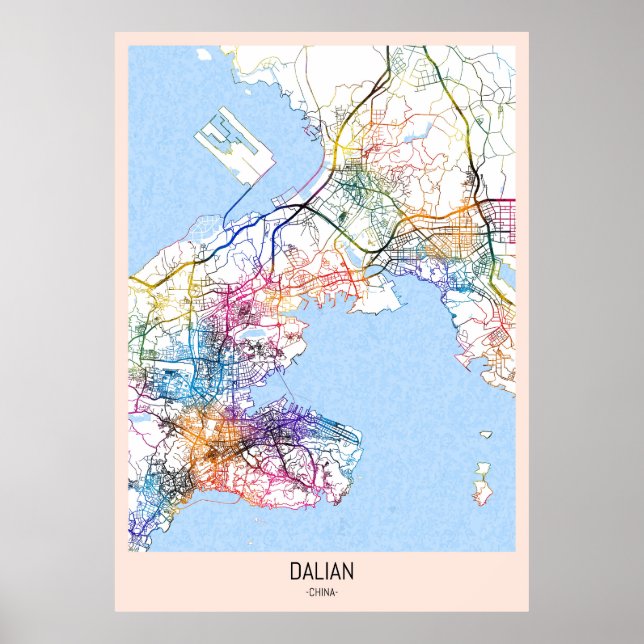 Dalian China City Map Poster (Vorne)