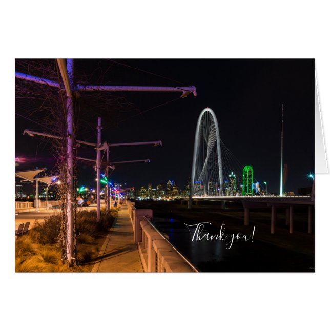 Dallas Abend Walk Danke Karte (Vorderseite (Horizontal))