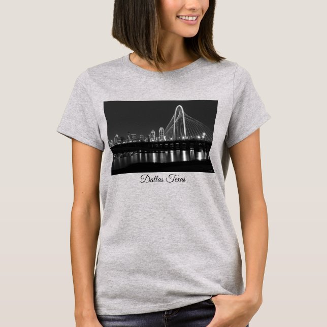 Dallas Bridge View Grayscale T - Shirt (Vorderseite)