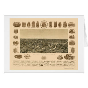 Dallas, carte panoramique de TX - 1892