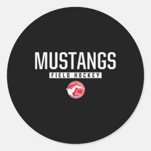 Dallas Center-grimes Mustangs Logo Feldhockey Hs Runder Aufkleber