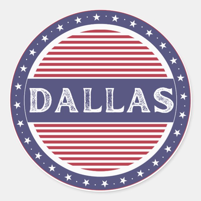 Dallas City Pride Emblem – American Identity Runder Aufkleber (Vorderseite)