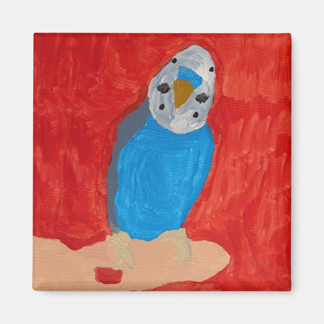 Dallas, das Magnet der Budgie Keramik (Vorne)