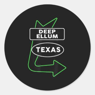 Dallas Deep Ellum Texas Geschenkidee Männer Frauen Runder Aufkleber