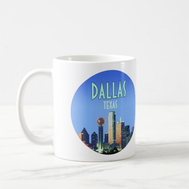 Dallas Downtown Texas Vintag Kaffeetasse (Links)