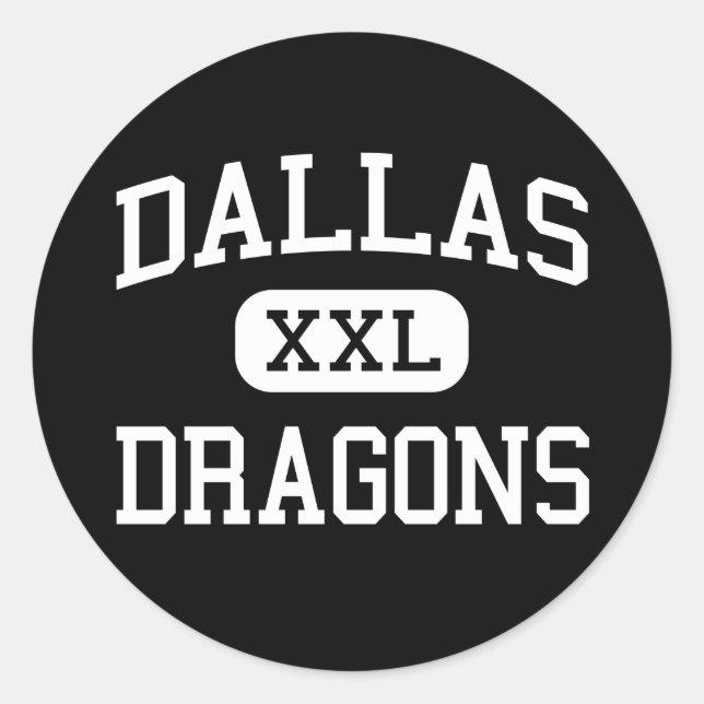 Dallas - Drachen - Oberschule - Dallas Oregon Runder Aufkleber (Vorderseite)