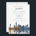Dallas Elopement Wedding Reception Einladung<br><div class="desc">This elegant 'nothing fancy just love' Dallas skyline watercolor wedding reception invitation can be personalized with your information in chic typography. Designed by Thisisnotme©</div>
