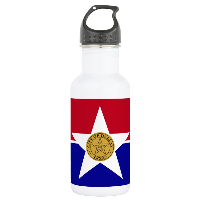 Dallas Flag Liberty Flasche Edelstahlflasche (Vorderseite)